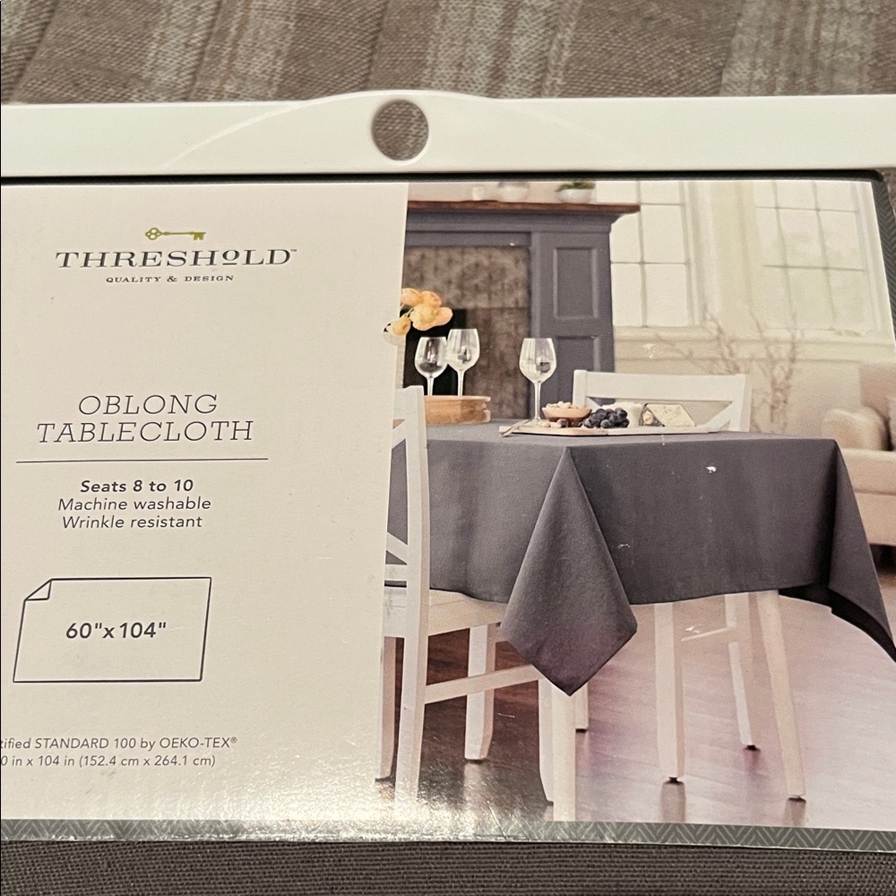 Threshold Charcoal Oblong Tablecloth